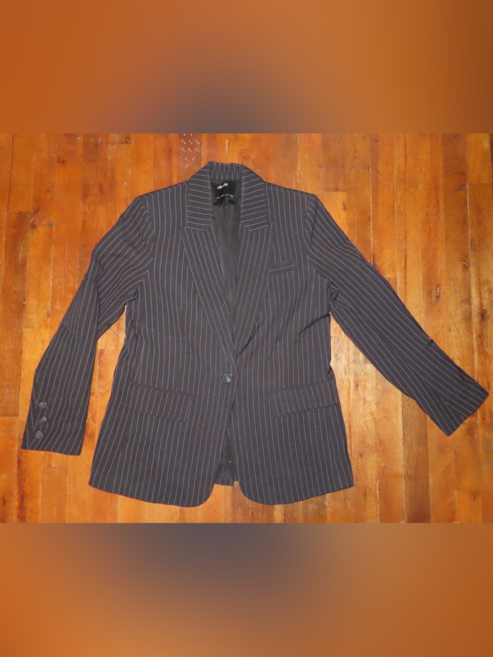 Elodie Women’s Relaxed Black Pinstripe Suit Blazer
